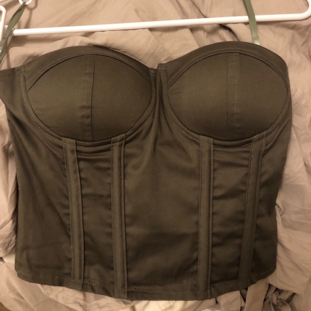 Revolve by the way green bustier corset top